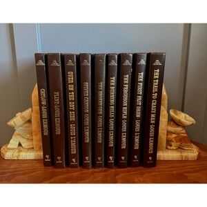 Louis L'Amour Hardcover Western Book Lot Leatherette Bantam Collection 9 Books